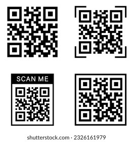 QR Code icons set. Scan Qr code symbol