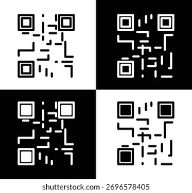 vetor de ícones de código qr isolado em branco.	