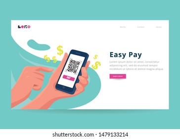 Qr Code Illustration for landing page