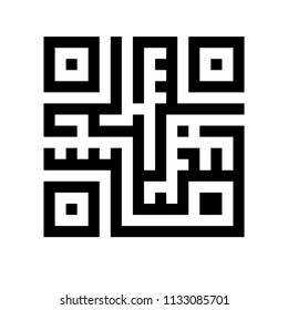 Qr code illustration. Modern digital information maze concemt