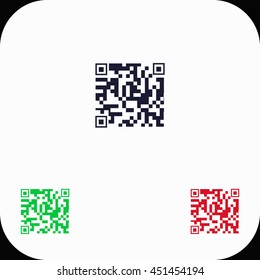 Qr code Illustration set. Blue, green, red icon.
