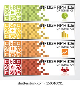 QR Code Infographics Banner & Background Design Template