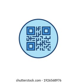 QR Code Inside Circle Vector Concept Colored Icon Or Symbol