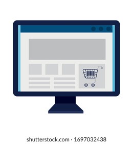 qr code inside computer design of technology scan information business price communication barcode digital and data theme Vector illustration