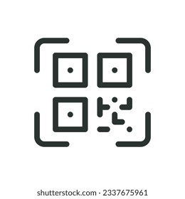 QR code isolated icon, QR code scan vector icon with editable stroke