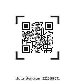 QR Code isolated on a white background. Business. Identification. Finance. Technology. Scan. Flat style