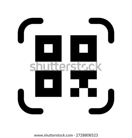 Qr code isolated on white background for mobile payment and identity, city transport rental, UI UX design element, web pictogram, mobile app