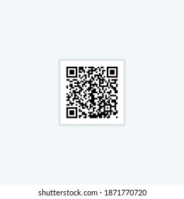 Qr code label. Sample qr code for scan. Vector