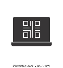 Qr-Code-Laptop-Symbol Zeichen-Symbol