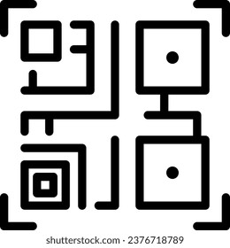 qr code line icon illustration vector