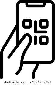 Vector de ilustración de icono de línea de código qr