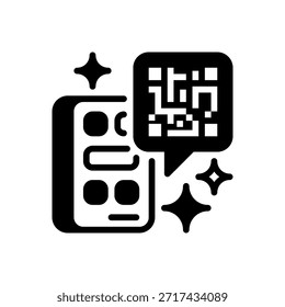 QR Code Line Icon, Outline Symbol for Digital Scanning, Quick Access, Link Transfer, Mobile Payment, and Information Retrieval. Vector Sign Icon.