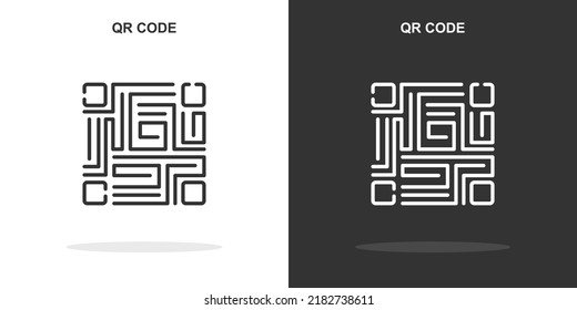 qr code line icon. Simple outline style.qr code linear sign. Vector illustration isolated on white background. Editable stroke EPS 10