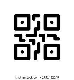qr code line icon. suitable for logos, illustrations, etc.