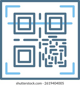 Qr Code Line Two Colour Icon