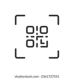 QR code, linear icon. Line with editable stroke