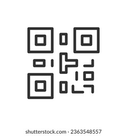 QR code, linear icon. Line with editable stroke