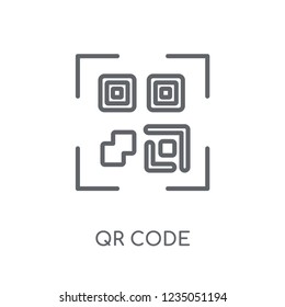 Qr code linear icon. Modern outline Qr code logo concept on white background from e-commerce and payment collection. Suitable for use on web apps, mobile apps and print media.