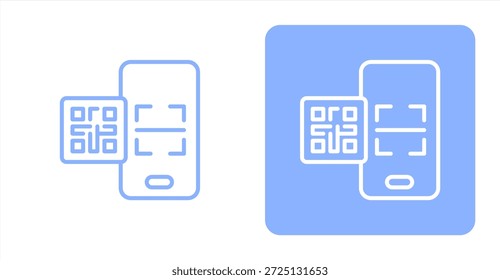 Línea de código QRcolor de dos tonos e ilustración de icono de fondo contrastante