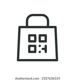 QR code link to online store isolated icon, QR codes in retail vector icon with editable stroke