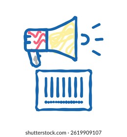 qr code loudspeaker doodle icon sketch vector. qr code loudspeaker sign. isolated symbol illustration