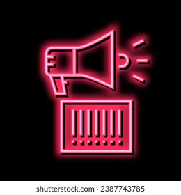 vector de señal de luz de neón de altavoz de código qr. ilustración de altavoz de código qr