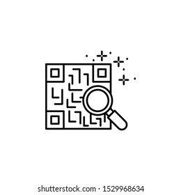 QR code magnifier icon. Element of qr code and barcode icon