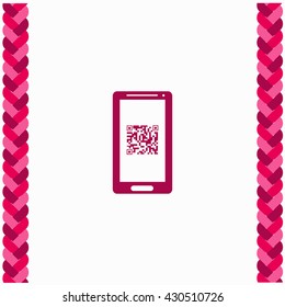 Qr code in mobile icon Flat Design. Isolated Illustration.