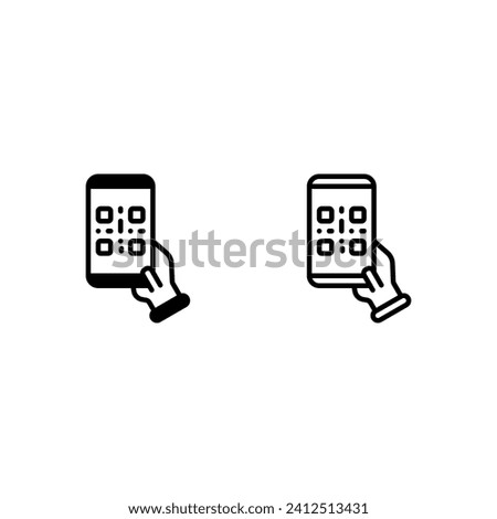 QR code mobile icon and illustration - vector