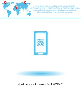 Qr code in mobile  icon. Vector design.