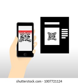 QR Code for mobile payment, Digital code easy pay, Vector, Illustration.