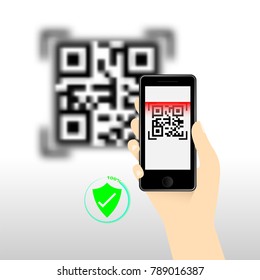 QR Code for mobile payment, Digital code easy pay, Vector, Illustration.