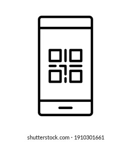 Qr-Code, Handy, Scan-Icon Vektorbild. Kann auch für den Einkauf und den elektronischen Handel verwendet werden. Geeignet für den Einsatz in Web-Apps, mobilen Apps und Printmedien.