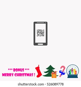 Qr code in mobile  vector illustration.