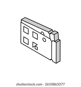 qr code on cinema ticket isometric icon vector. qr code on cinema ticket sign. isolated symbol illustration