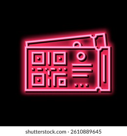 qr code on cinema ticket neon light sign vector. qr code on cinema ticket illustration