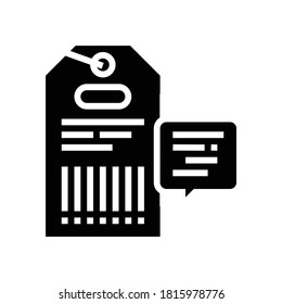 código qr en el vector de icono de glifo de etiqueta. código qr en el signo de etiqueta. símbolo de contorno aislado ilustración negra