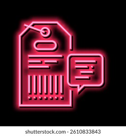 qr code on label neon light sign vector. qr code on label illustration