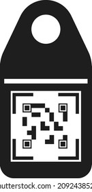 QR code on the label or tag. Scanning by
QR code. Vector image isolated on a white background.