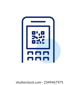 Qr code on a payment terminal. Contactless payment methods. Pixel perfect icon