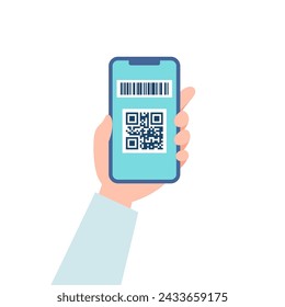 QR code on smartphone. Vector illustration that is easy to edit.