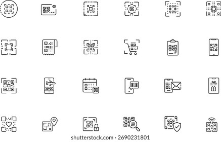 QR Code Outline Icon illustration