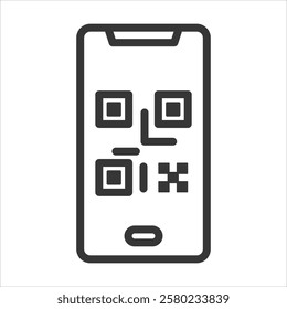 Qr Code Outline Icon Vector Illustration