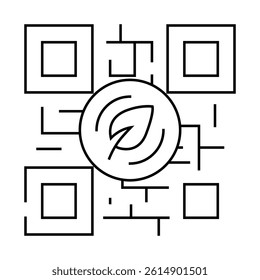 qr code for payment by chia cryptocurrency line icon vector. qr code for payment by chia cryptocurrency sign. isolated contour symbol black illustration