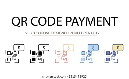 QR Code Payment icon design with white background stock illustration