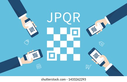 QR code payment ,jpqr,Uniform standard
 image,vector illustration