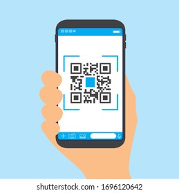 Qr code payment , online shopping , cashless technology concept. Coffee shop accepted digital pay without money , plastic tag on table and hand using mobile phone application to scan qr code.