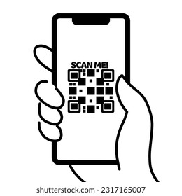 QR code payment, online shopping, cashless technology concept. QR code scan steps on smartphone, response code infographic template, icon vector illustration.