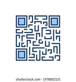 Qr Code Payment Scanning Symbol Isolated With Maze. Vector Illustration Of Editable Stroke Linear Icon For Web, Ui