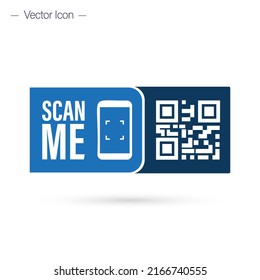 Qr code for payment. QR code for smartphone. Isolated vector illustration. Inscription scan me with smartphone icon